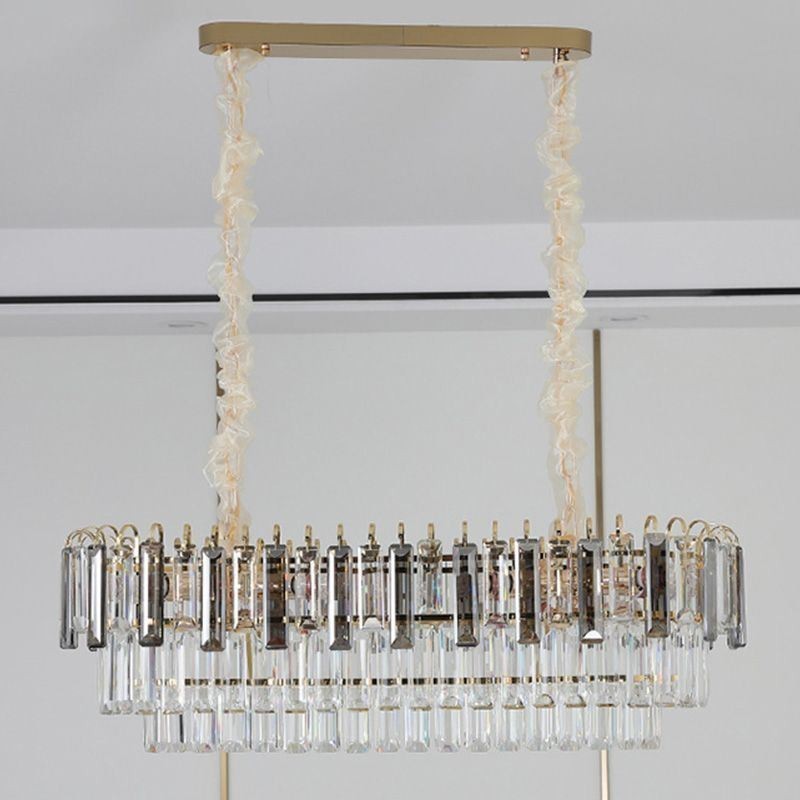 Rectangle Pendant light Crystal Ceiling Light Fixture