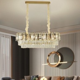 Rectangle Pendant light Crystal Ceiling Light Fixture