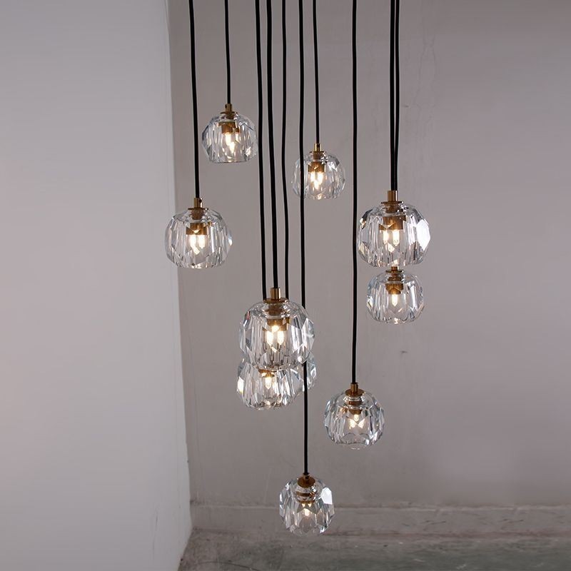 Mordern Crystal Soccer Ball Shape Ceiling Light Hanging Lights