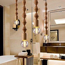 Traditional Classic Mini Style Wood Bamboo Chandelier