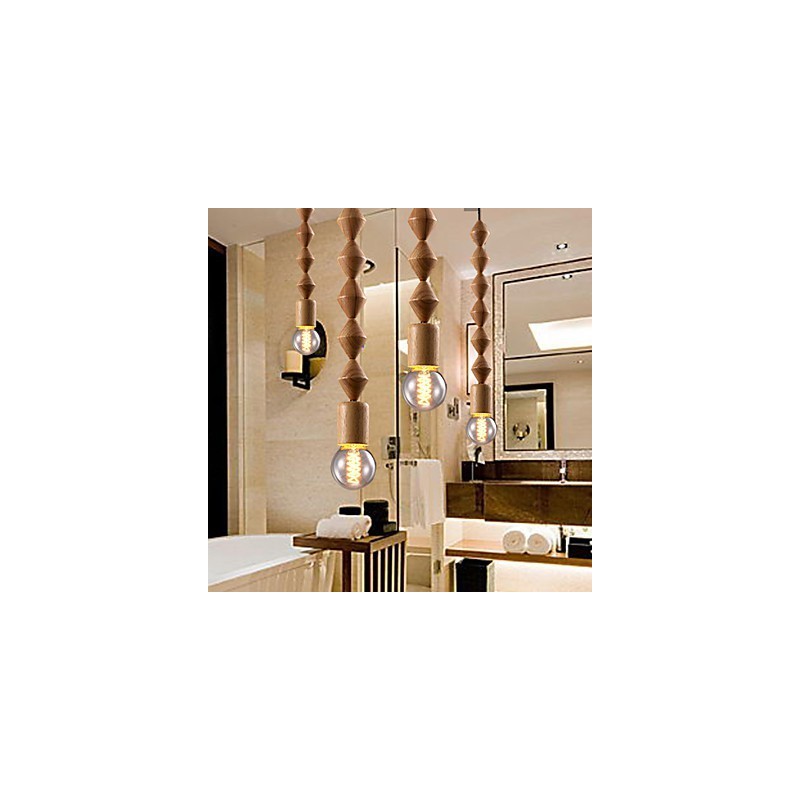 Traditional Classic Mini Style Wood Bamboo Chandelier