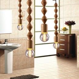 Traditional Classic Mini Style Wood Bamboo Chandelier