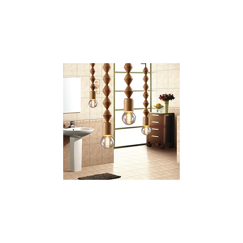 Traditional Classic Mini Style Wood Bamboo Chandelier