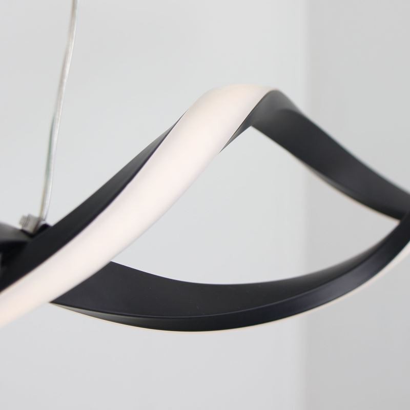 Modern Pendant Lighting Black Wave Shape Hanging Lights