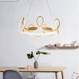 Modern Hanging Light Crown Pendant Light Aluminum 1 Light