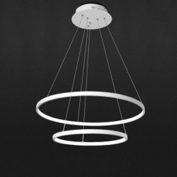 Modern Simple Pendant Light Aluminum Double Ring Hanging Light