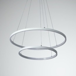Modern Simple Pendant Light Aluminum Double Ring Hanging Light