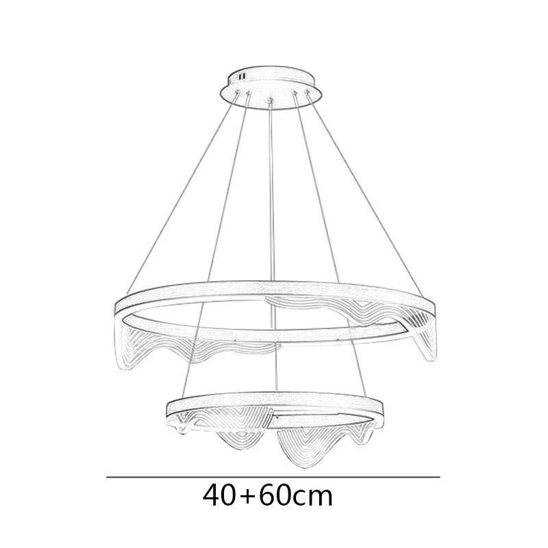 Golden Wave Ripple Pendant Light Ceiling Light 2 Light