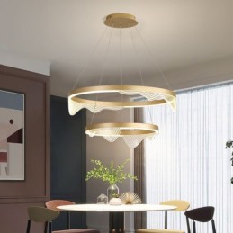 Golden Wave Ripple Pendant Light Ceiling Light 2 Light