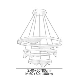 Pendant Light Golden Wave Ripple Hanging Light 3 Light