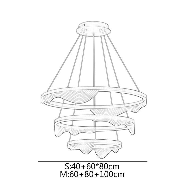Pendant Light Golden Wave Ripple Hanging Light 3 Light