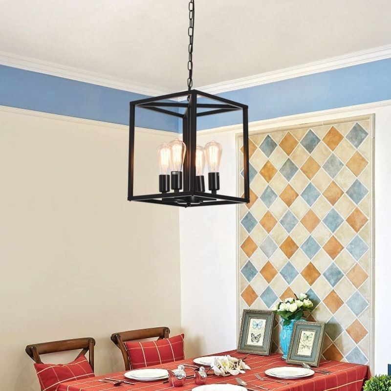 Modern Simple Pendant Light Iron Cage Hanging Lamp
