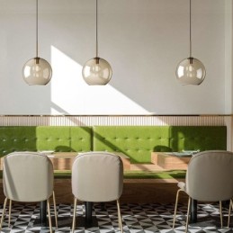 Glass Pendant Light Minimalist Cognac Color Decorative Glass Light Fixture