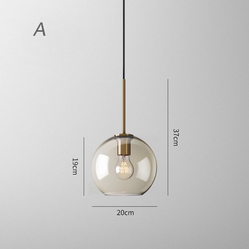 Glass Pendant Light Minimalist Cognac Color Decorative Glass Light Fixture