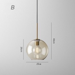 Glass Pendant Light Minimalist Cognac Color Decorative Glass Light Fixture