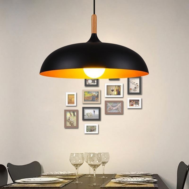 Modern Pendant Light Minimalist Decorative Light Fixture Black White