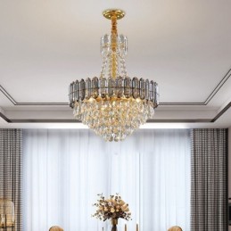 Crystal Pendant Light Conical Hanging Lighting Fixture Light