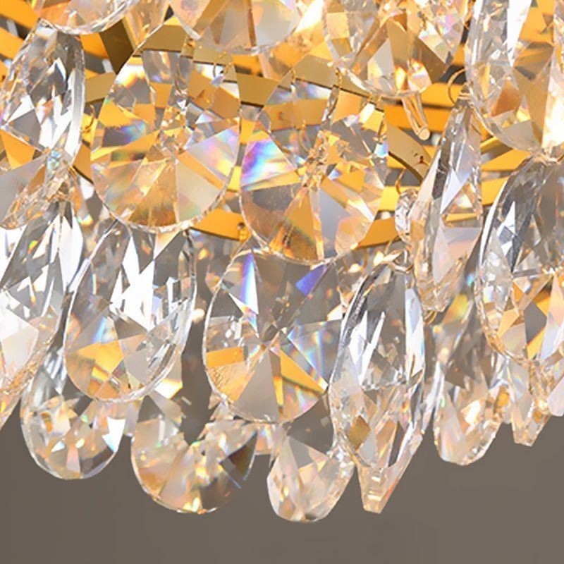 Crystal Pendant Light Conical Hanging Lighting Fixture Light