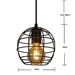 Globe Shape Europe Style Vintage Chandelier for Black Pendant Light