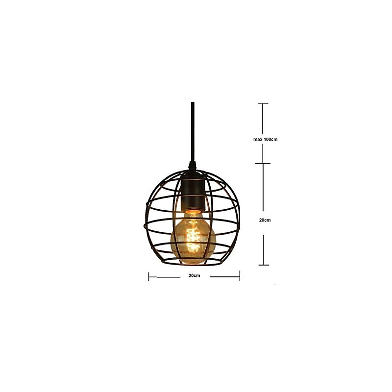 Globe Shape Europe Style Vintage Chandelier for Black Pendant Light