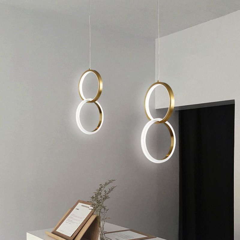 Pendant Light Brass Rings Decorative Light Fixture