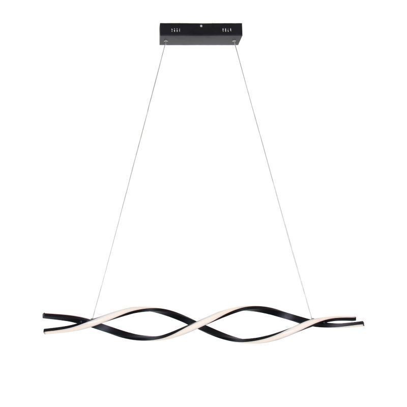 Modern Pendant Lighting Black Wave Shape Hanging Lights