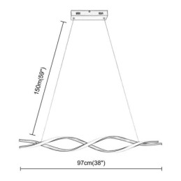 Modern Pendant Lighting Black Wave Shape Hanging Lights