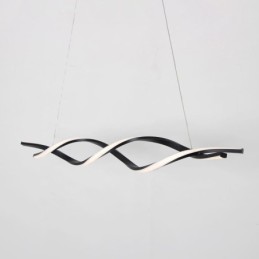 Modern Pendant Lighting Black Wave Shape Hanging Lights