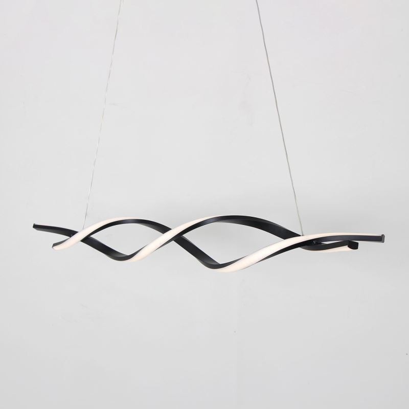 Modern Pendant Lighting Black Wave Shape Hanging Lights