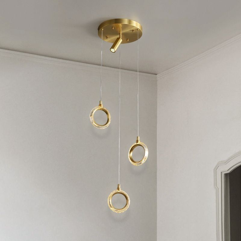 Pendant Light Acrylic Ring Light Fixture with Spotlight