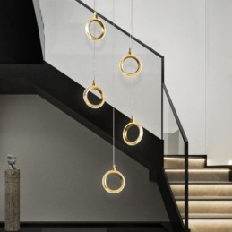 Pendant Light Acrylic Ring Light Fixture with Spotlight