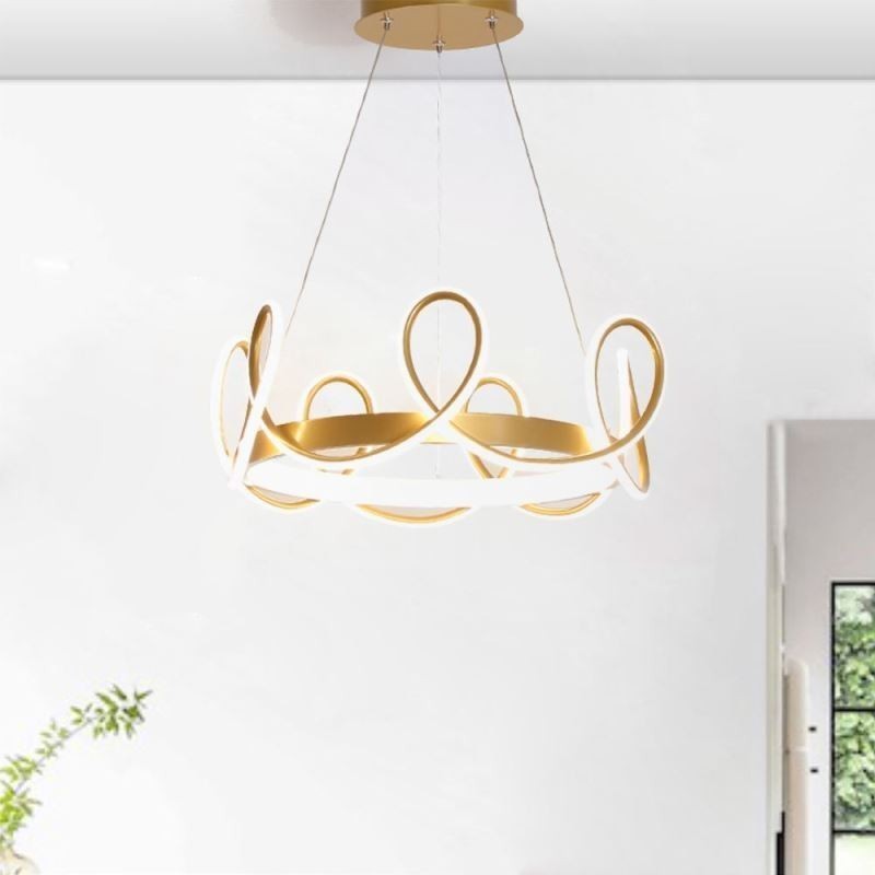 Modern Hanging Light Crown Pendant Light Aluminum 1 Light