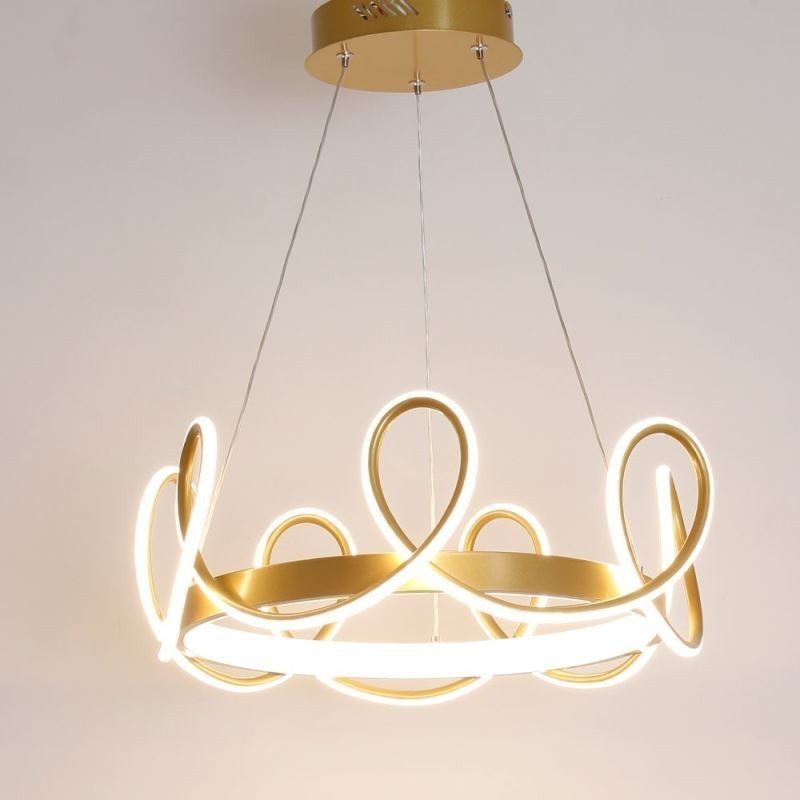 Modern Hanging Light Crown Pendant Light Aluminum 1 Light