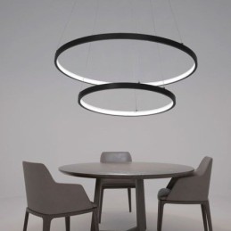 Modern Simple Pendant Light Aluminum Double Ring Hanging Light