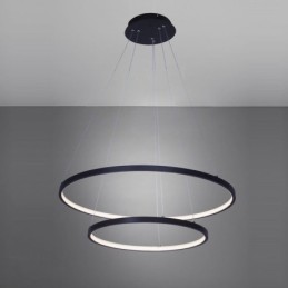 Modern Simple Pendant Light Aluminum Double Ring Hanging Light