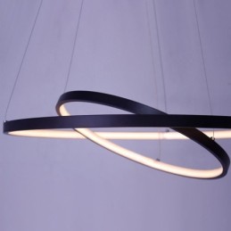 Modern Simple Pendant Light Aluminum Double Ring Hanging Light