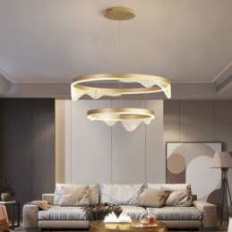 Golden Wave Ripple Pendant Light Ceiling Light 2 Light