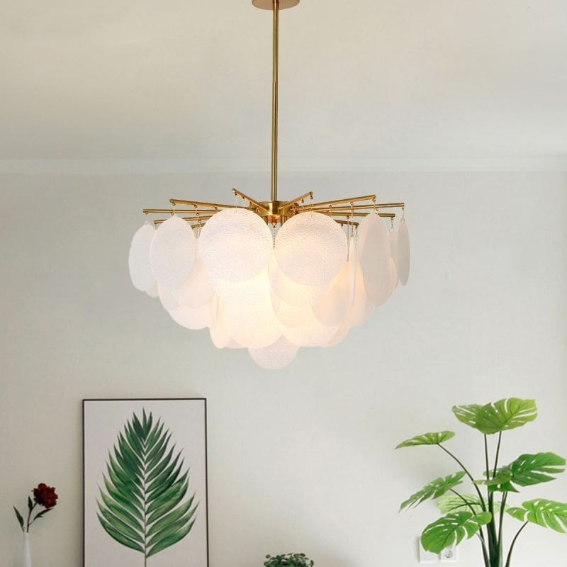 Modern 6 Light Hanging Light Pendant Light With Glass Shape