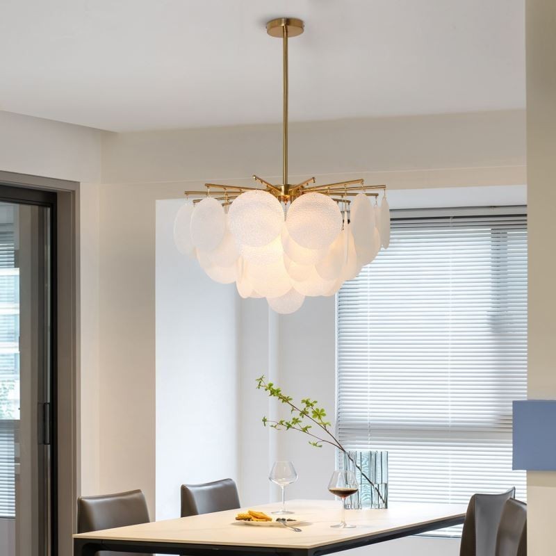 Modern 6 Light Hanging Light Pendant Light With Glass Shape