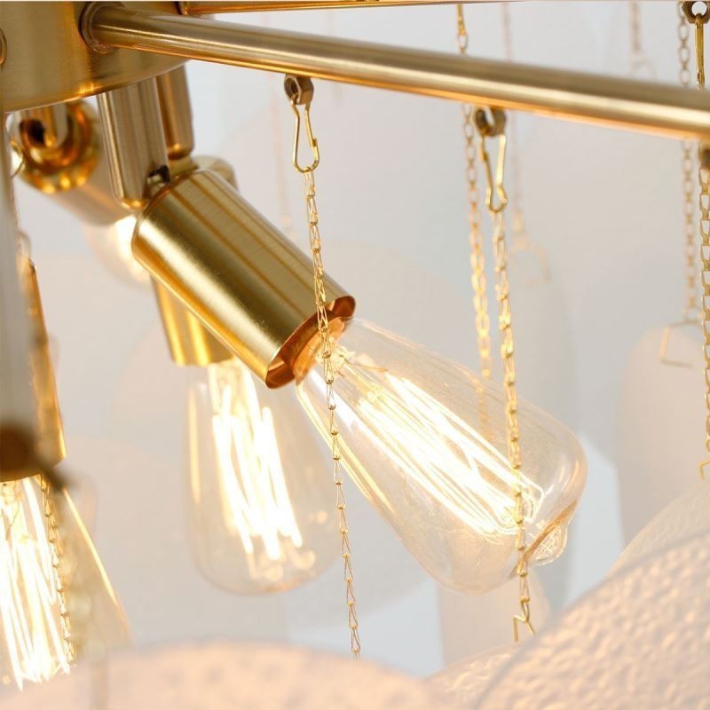 Modern 6 Light Hanging Light Pendant Light With Glass Shape