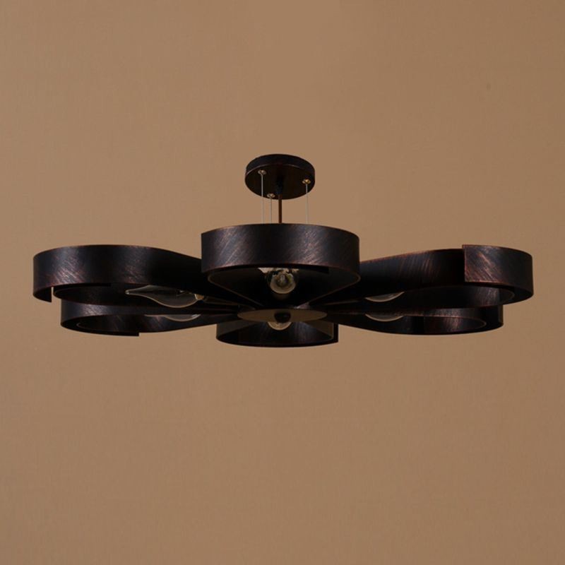 Modern Vintage Ceiling Light Iron Flower Shaped Pendant Light