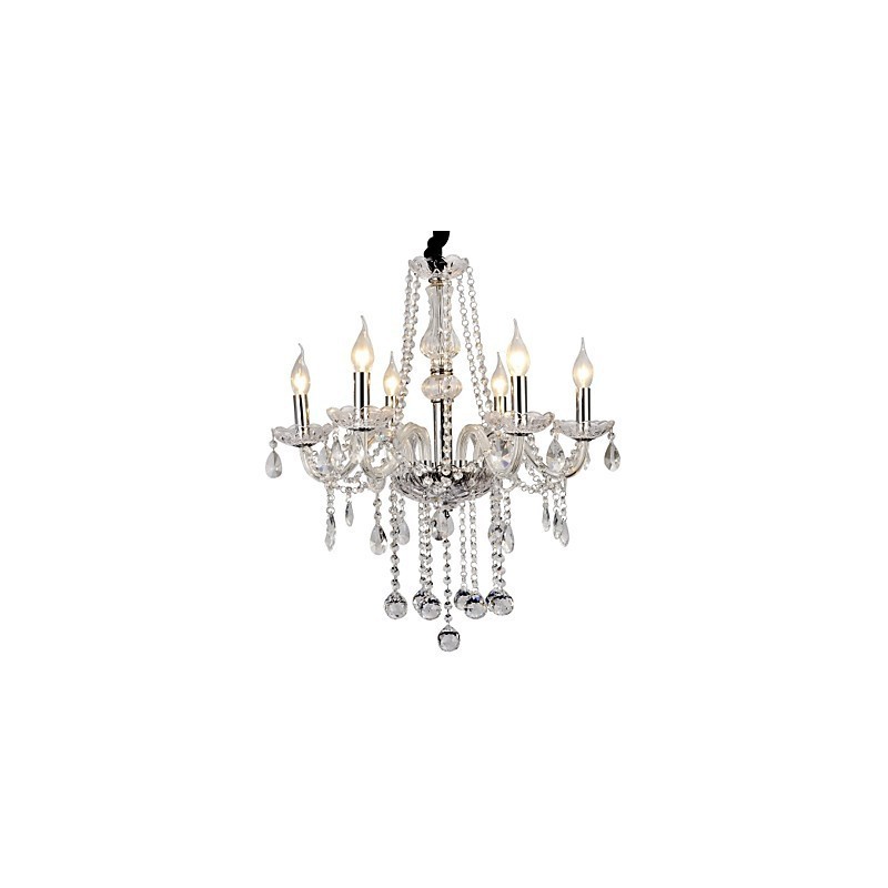 Modern Contemporary Crystal Electroplated Metal Chandelier