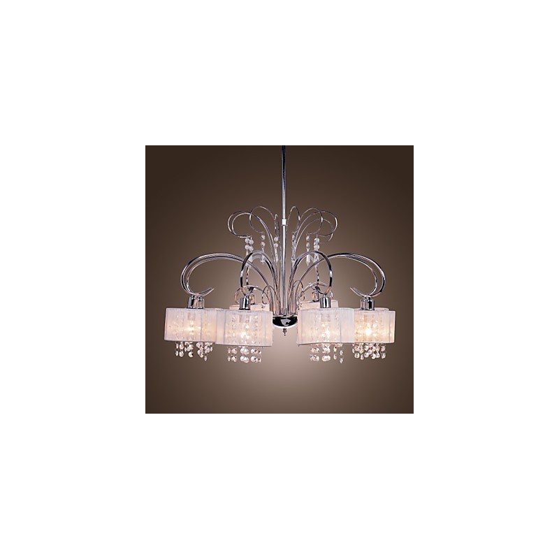 Modern Contemporary Crystal Chrome Metal Chandelier