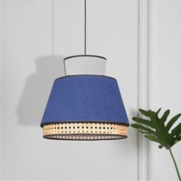 1 Light Dress Lampshade Pendant Lamp Bamboo Weave Lighting