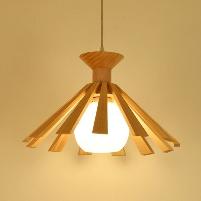 Simple Style Wood Pendant Light Fixture
