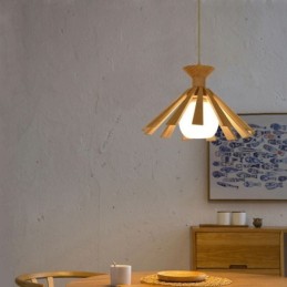 Simple Style Wood Pendant Light Fixture
