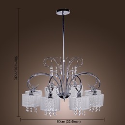 Modern Contemporary Crystal Chrome Metal Chandelier