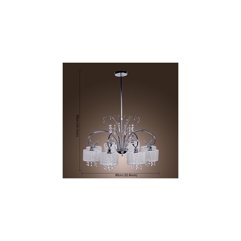 Modern Contemporary Crystal Chrome Metal Chandelier