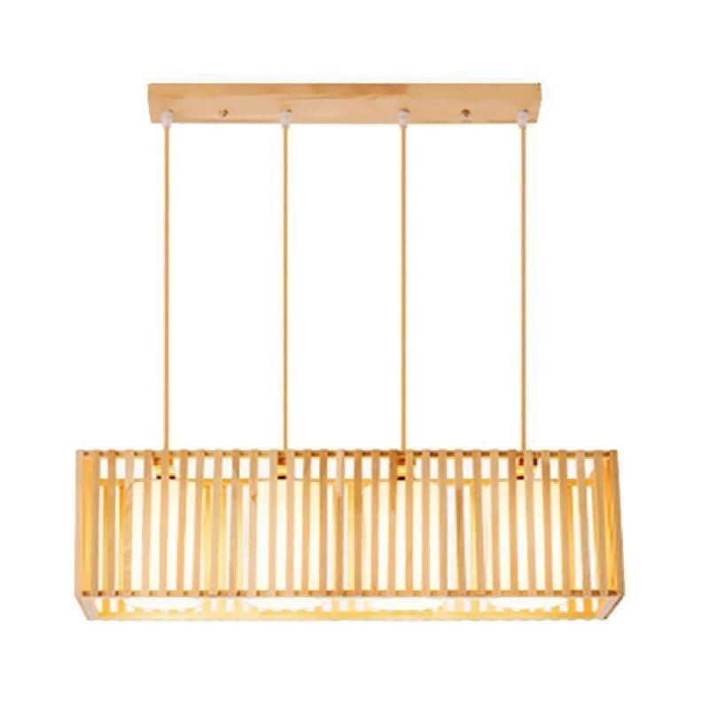 Minimalist Wood Cage Pendant Light