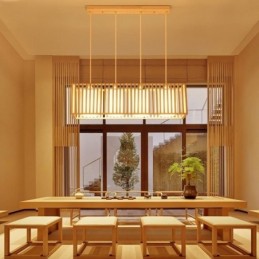 Minimalist Wood Cage Pendant Light